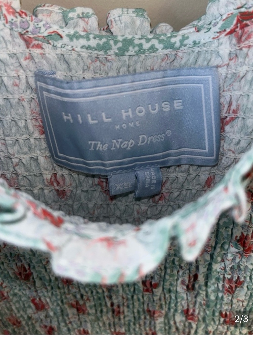 Hill House Mint Midi Dress with Coral Floral Motif - Picture 2 of 3